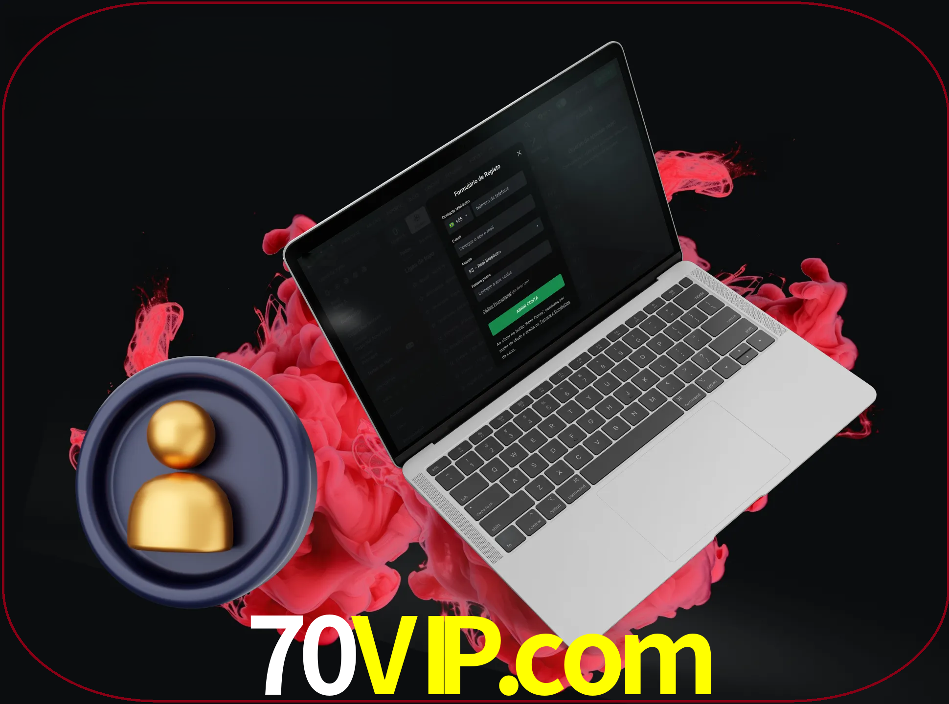 No cabeçalho do site 70vip, clique no botão que o levará a um formulário especial onde terá de introduzir as suas informações actuais.