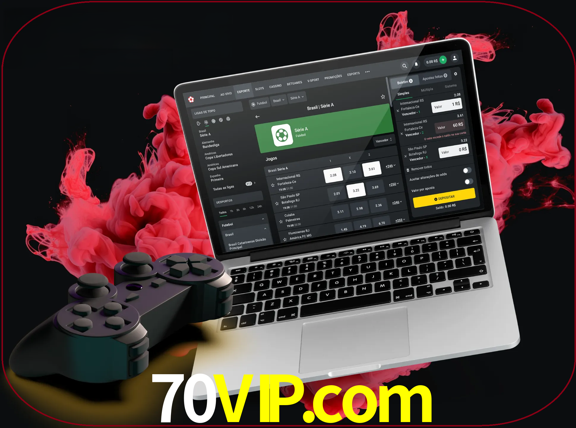 Visite a secção especial de jogos de vídeo em 70vip para descobrir em que jogos pode apostar e ganhar muito dinheiro.