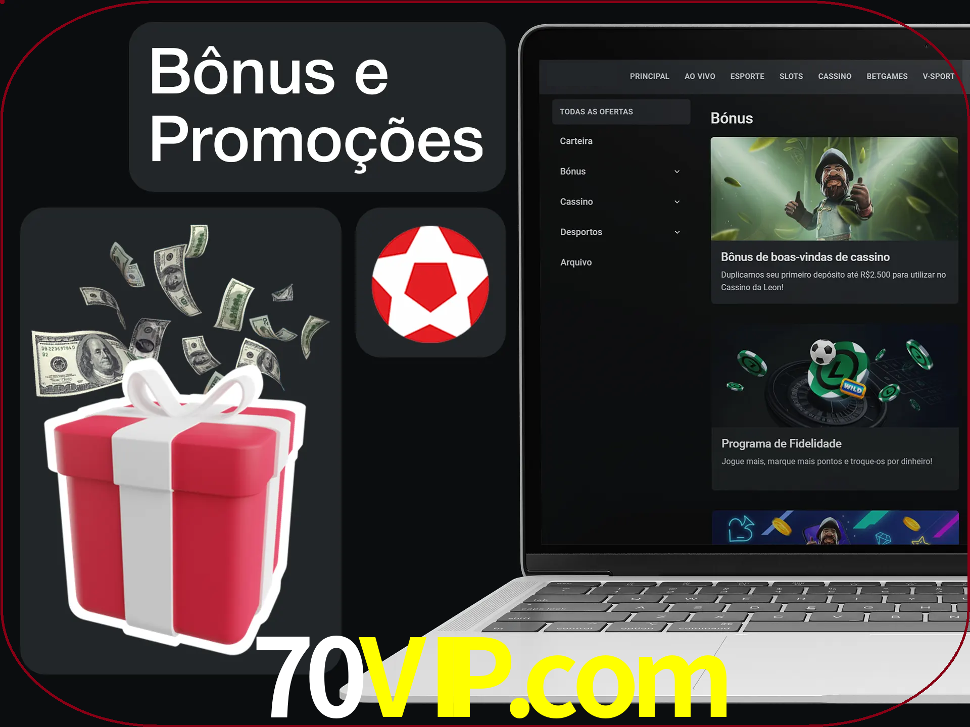 Verifique se há novos bônus e promoções.