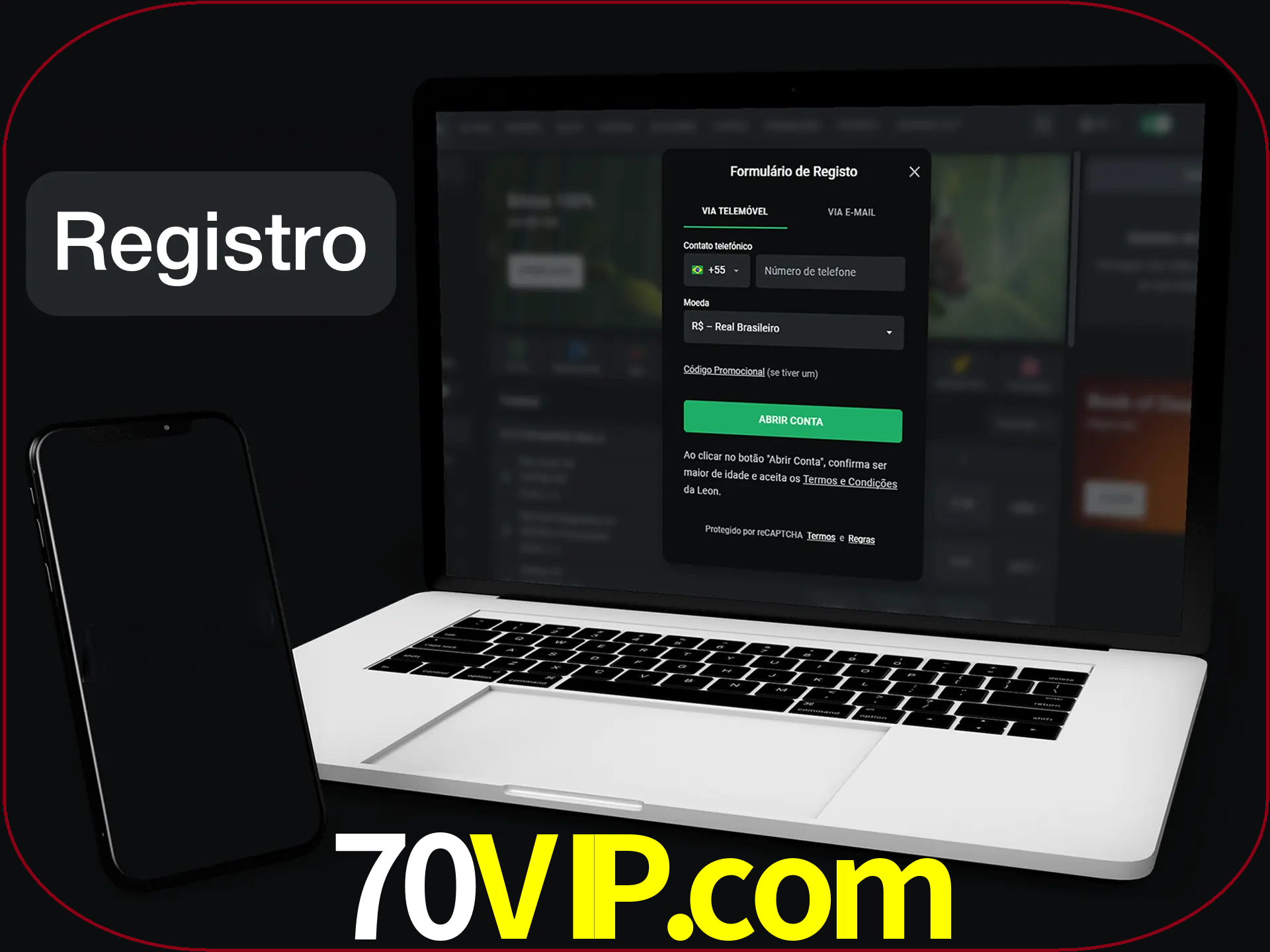 O registro na LeonBet é simples.