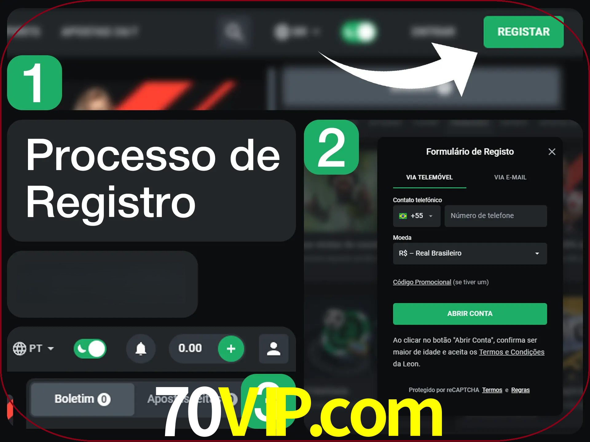 O processo de registro na LeonBet é simples.